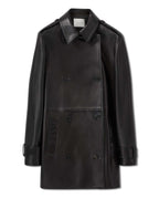 Charlotte Trench in Leather, Black - Veronica De Piante
