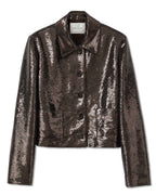 Ines Jacket in Sequin, Chocolate - Veronica De Piante