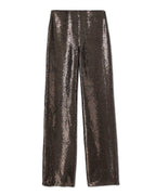 Lexi Trousers in Sequin, Chocolate - Veronica De Piante