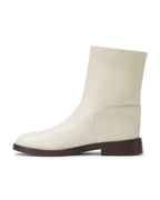Margaux Ankle Boots in Leather, Limestone - Veronica De Piante