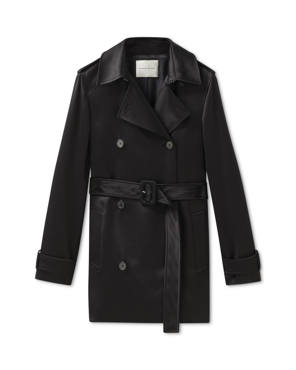 Charlotte Trench in Heavy Viscose, Black - Veronica De Piante