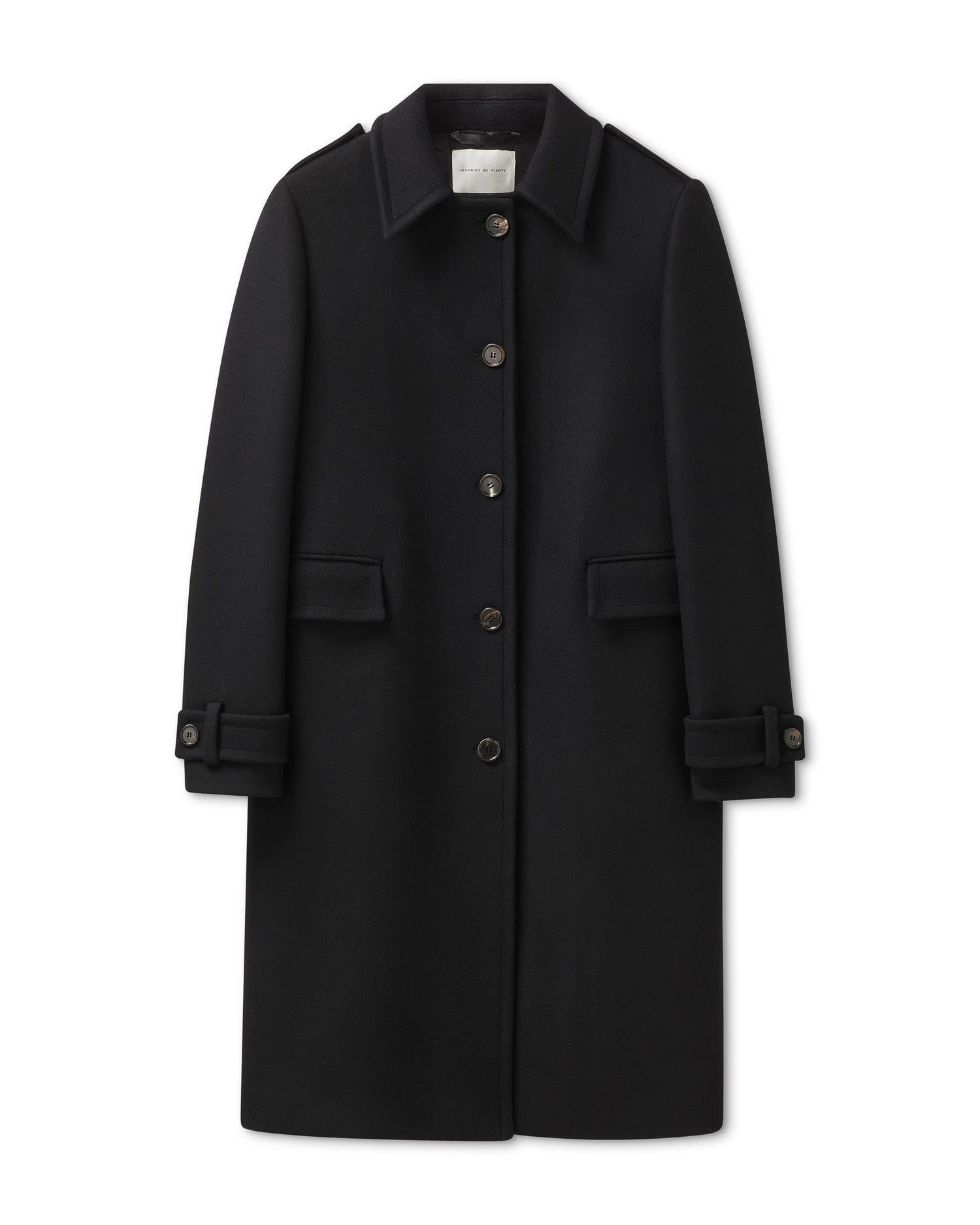 Alex Coat in Melton Wool, Black