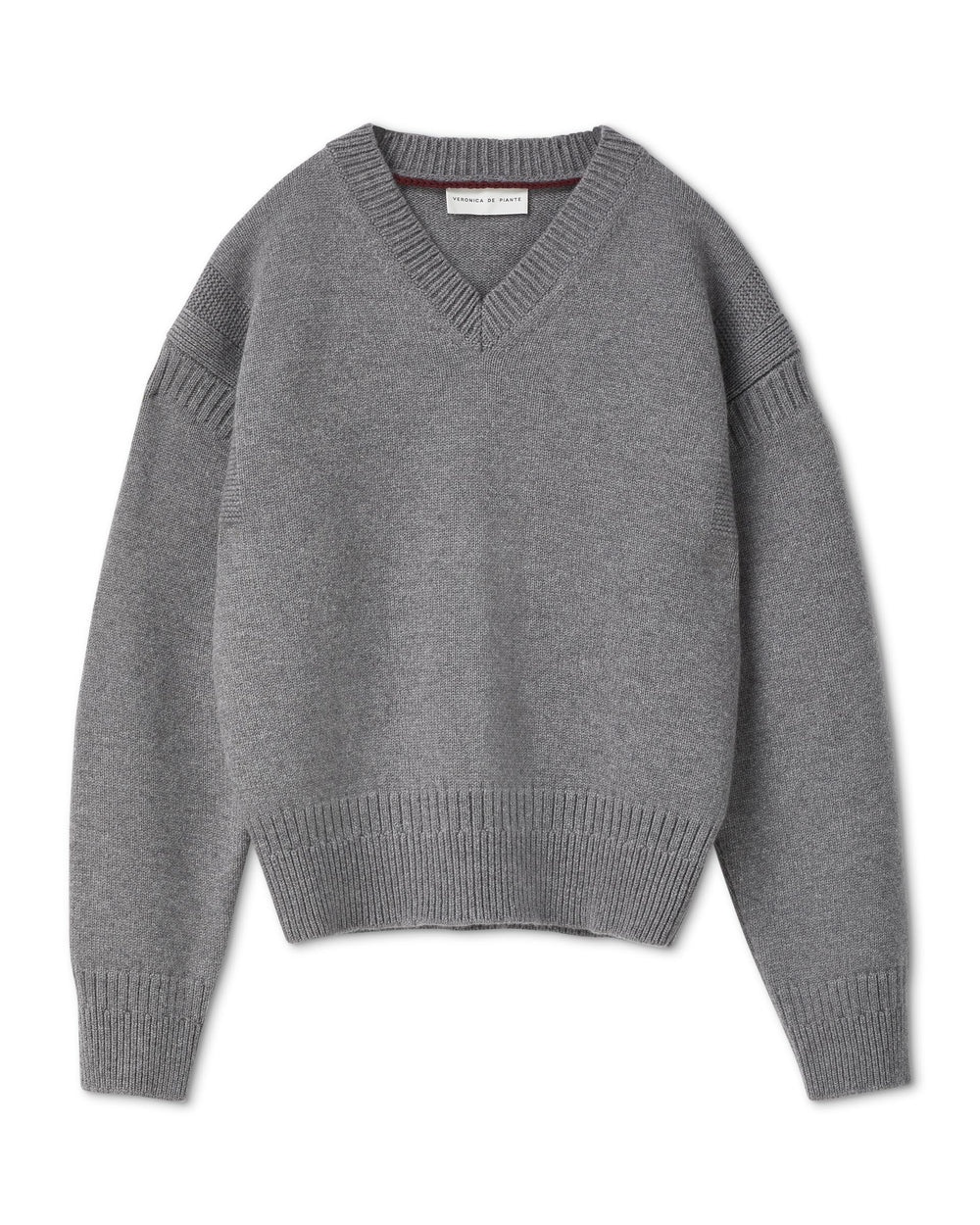 Poppy Sweater in Wool Cashmere, Grey Melange