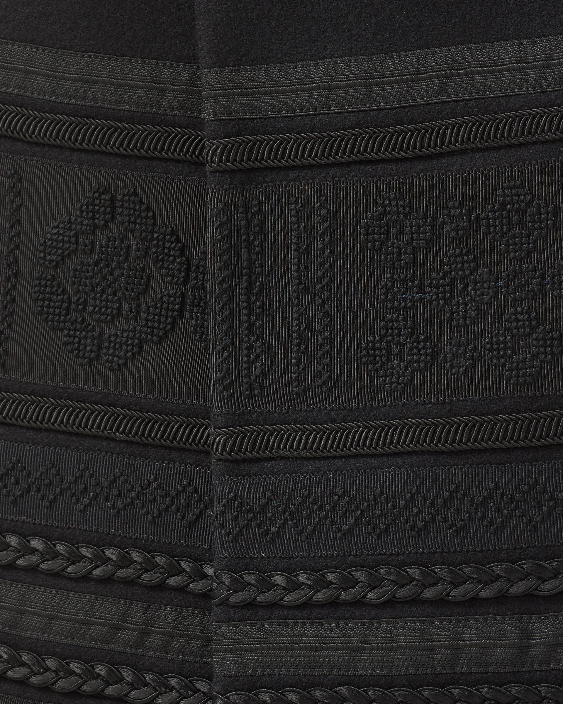 Cala Bib in Melton Wool, Black