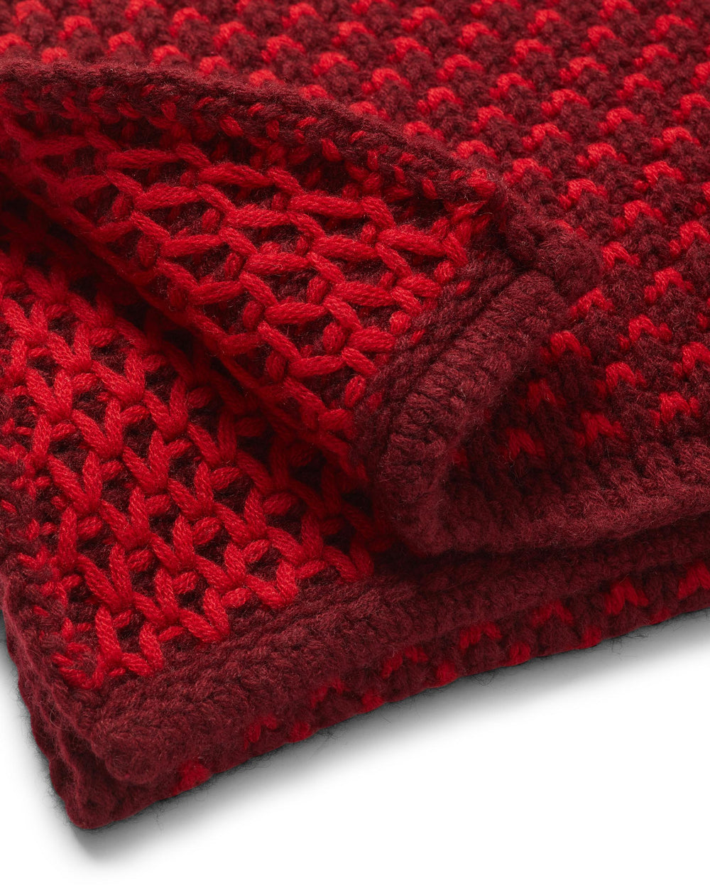 London Scarf in Cashmere, Red & Burgundy - Veronica De Piante