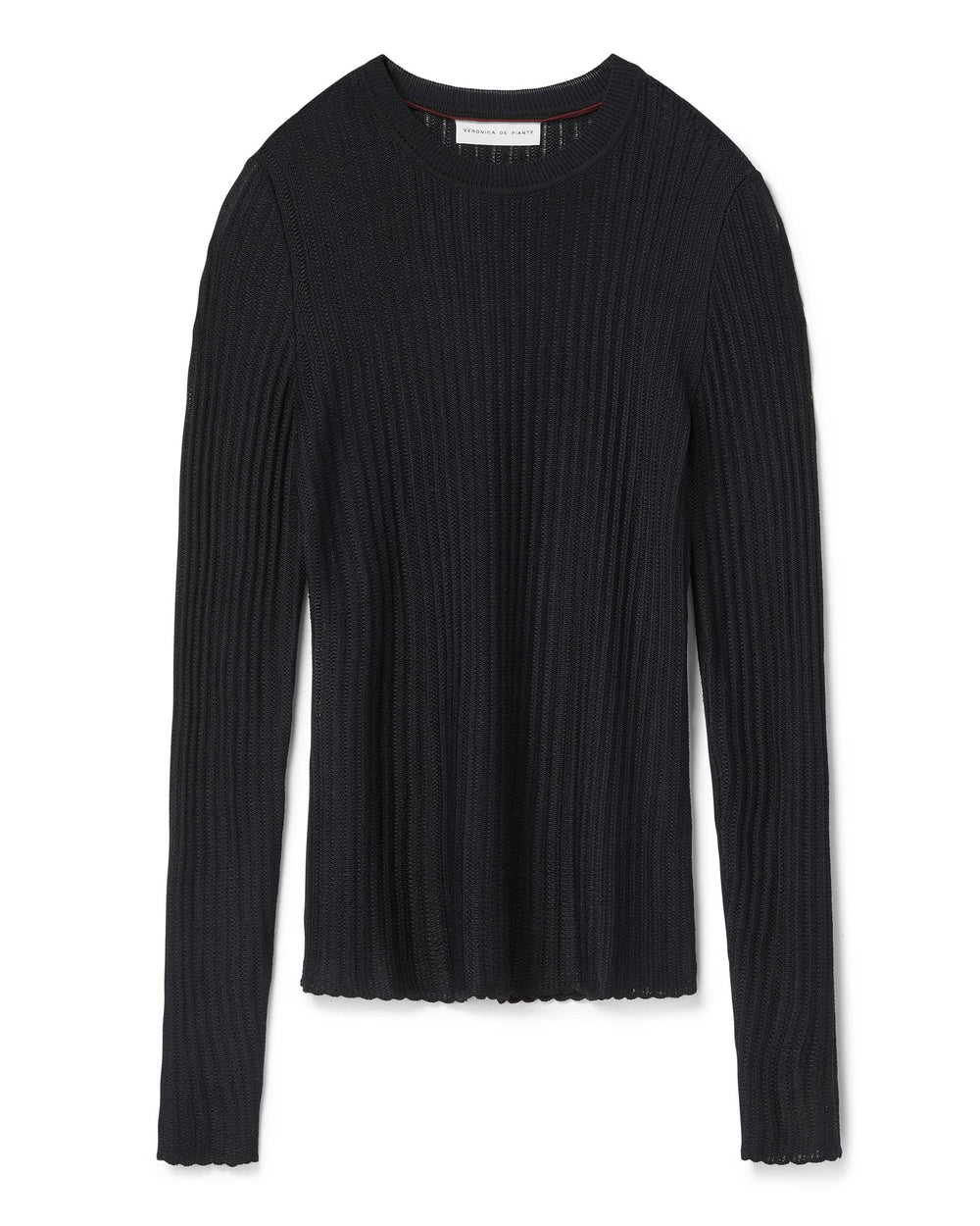 Caroline Sweater in Viscose and Merino Wool, Black