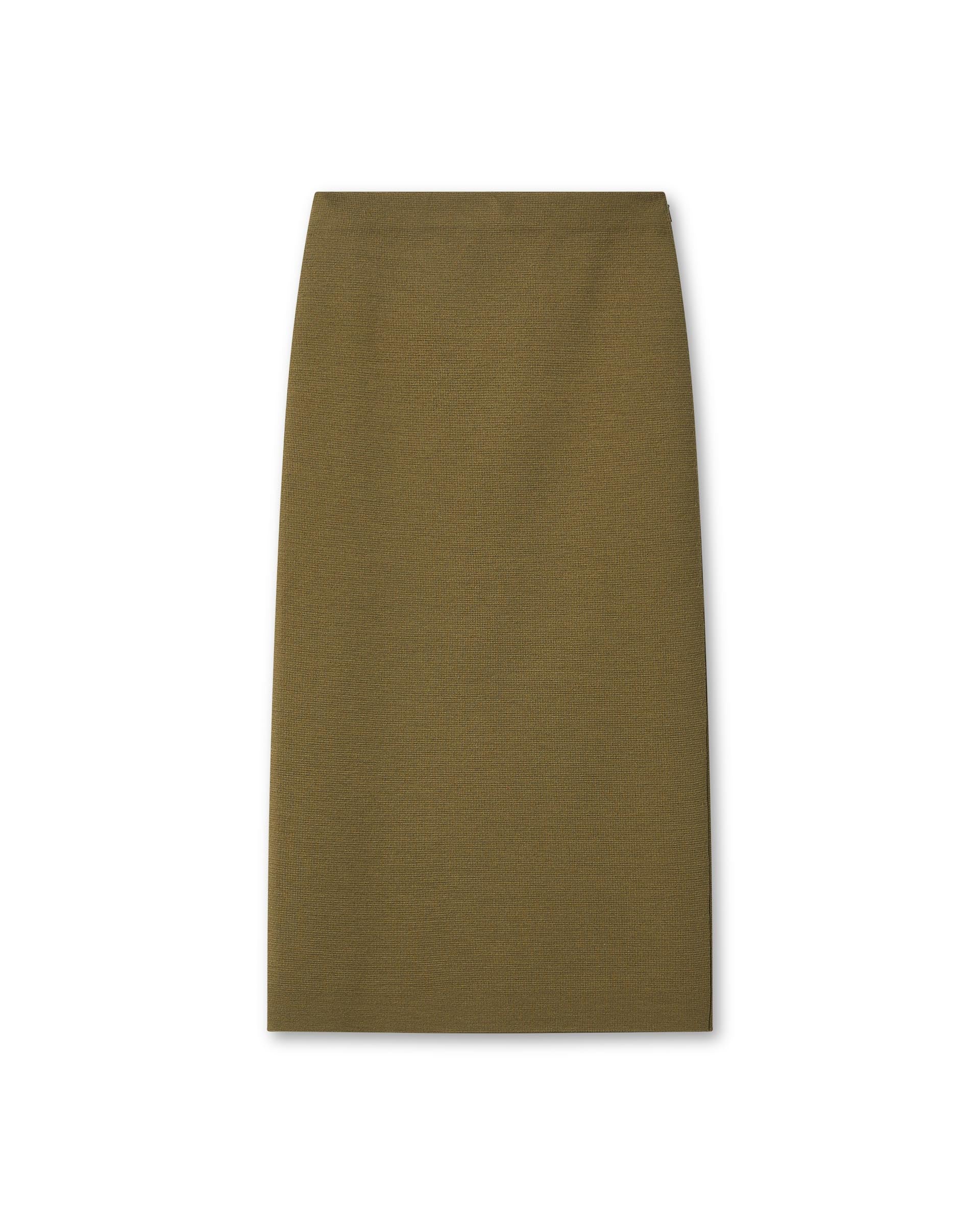 Daphne Skirt in Merino Wool, Army Green