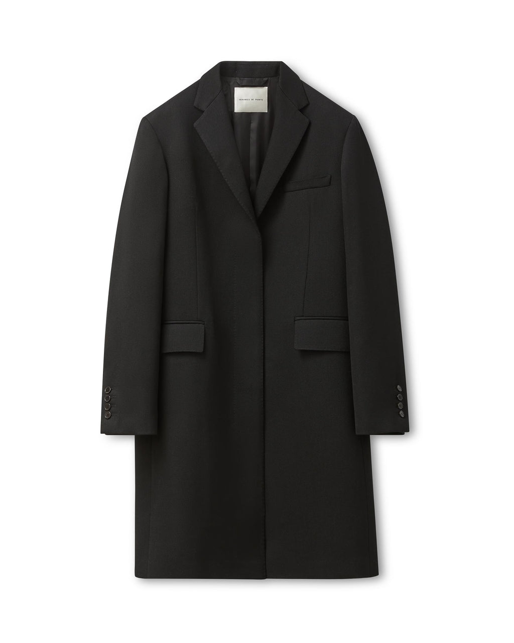Arlo Coat in Wool Twill, Black - Veronica De Piante