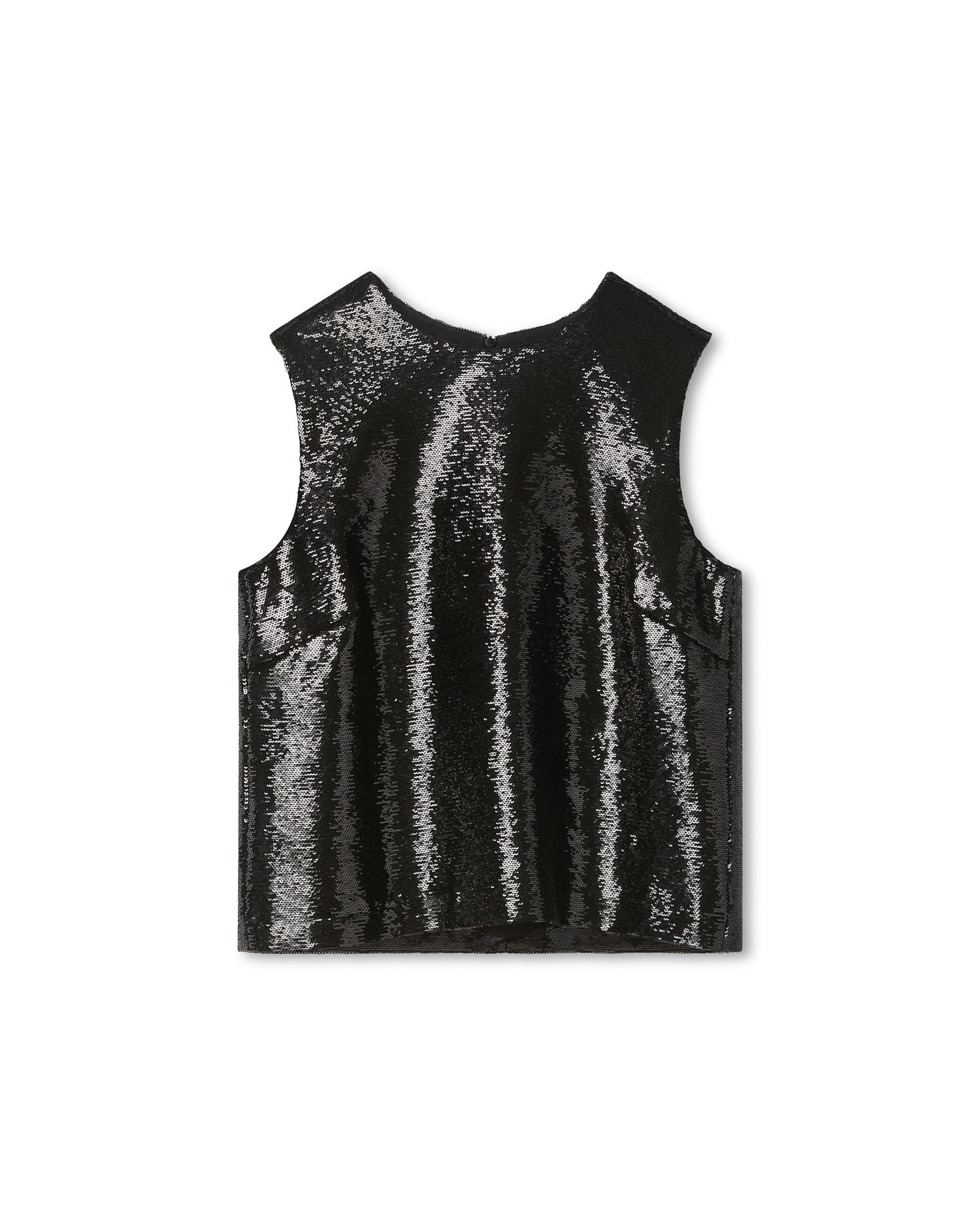 Allison Top in Flat Sequin, Black