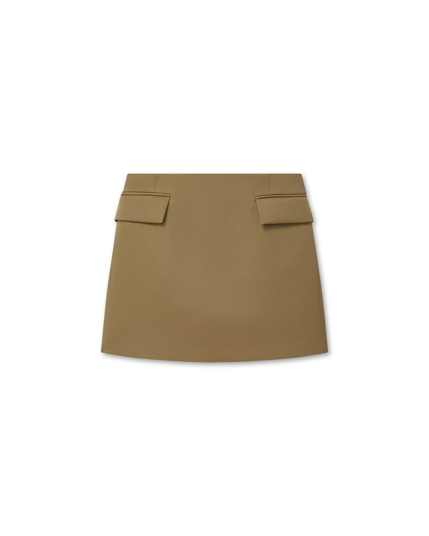 Cecily Skirt With Pockets in Wool Twill, Mocha