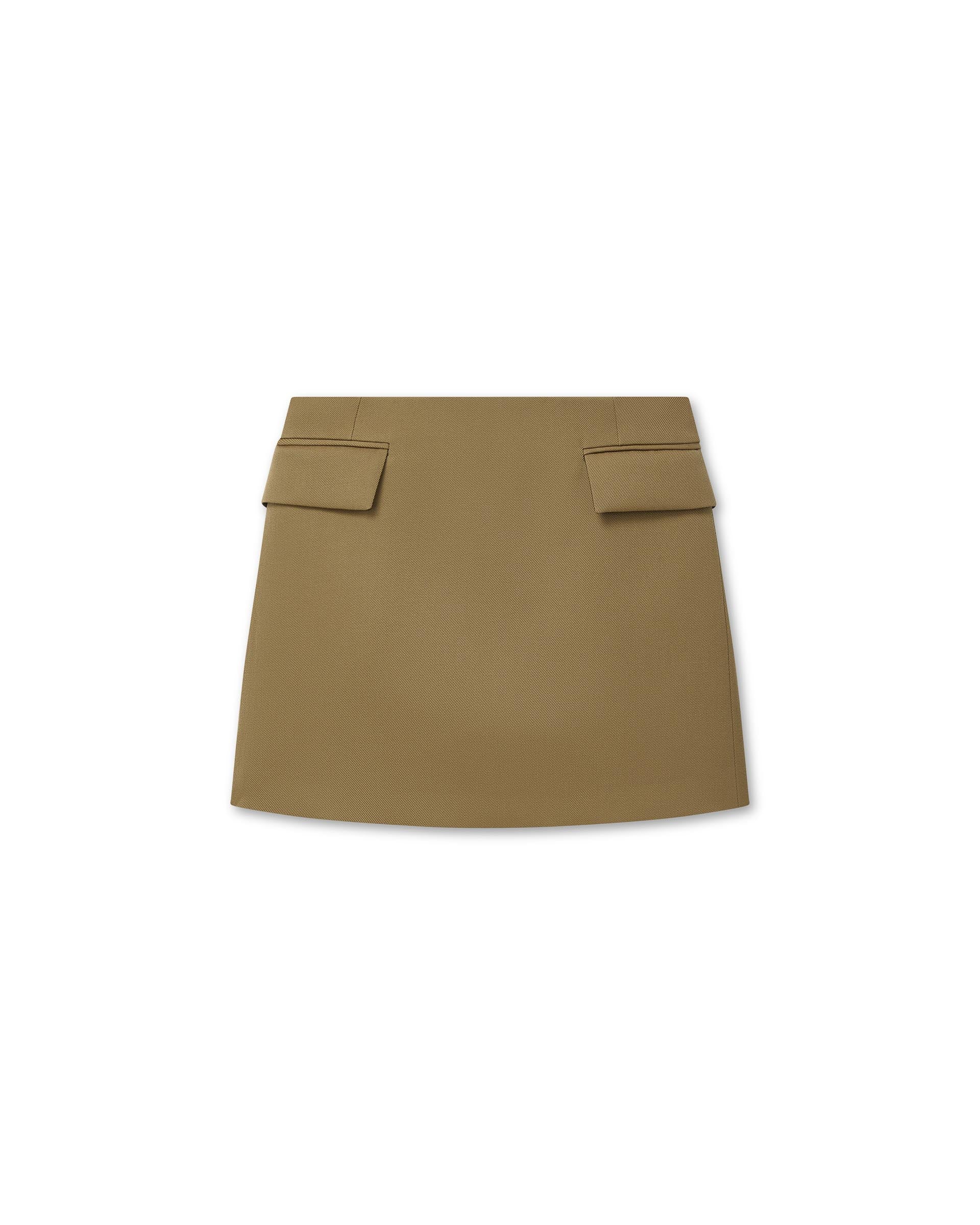 Cecily Skirt With Pockets in Wool Twill, Mocha