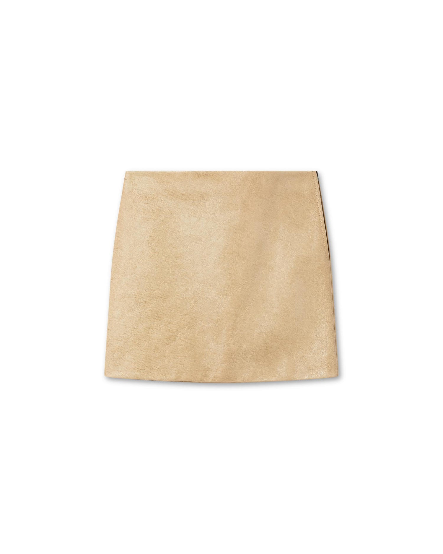 Cecily Skirt in Mix Oil Leather, Natural