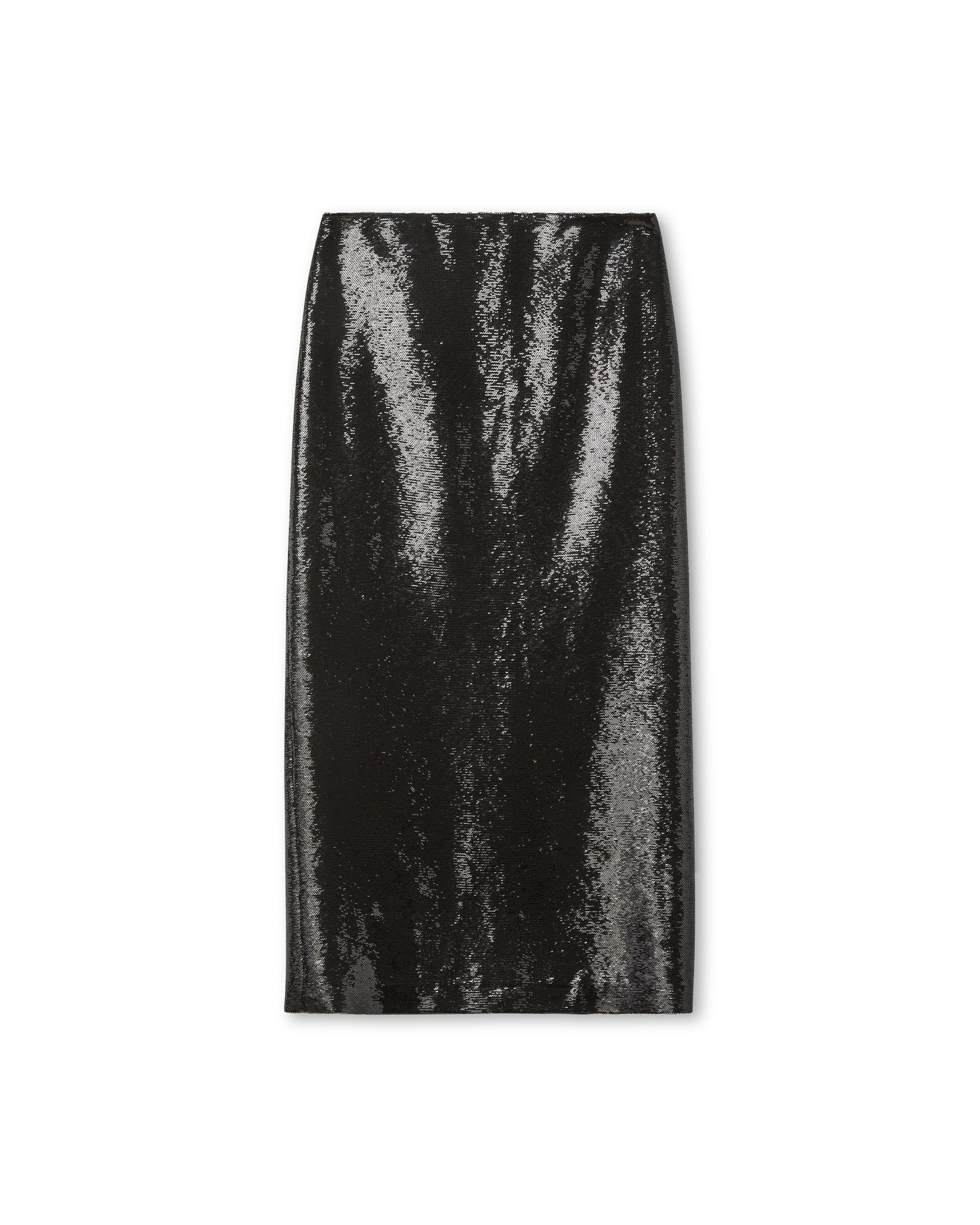 Nova Skirt in Flat Sequin, Black