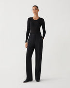 Anya Trousers in Wool Viscose, Black - Veronica De Piante