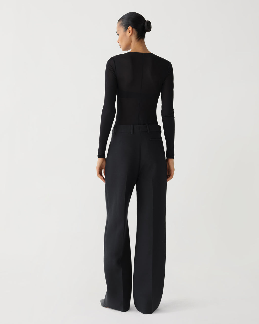 Anya Trousers in Wool Viscose, Black - Veronica De Piante