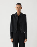 Ines Jacket in Wool Viscose, Black - Veronica De Piante