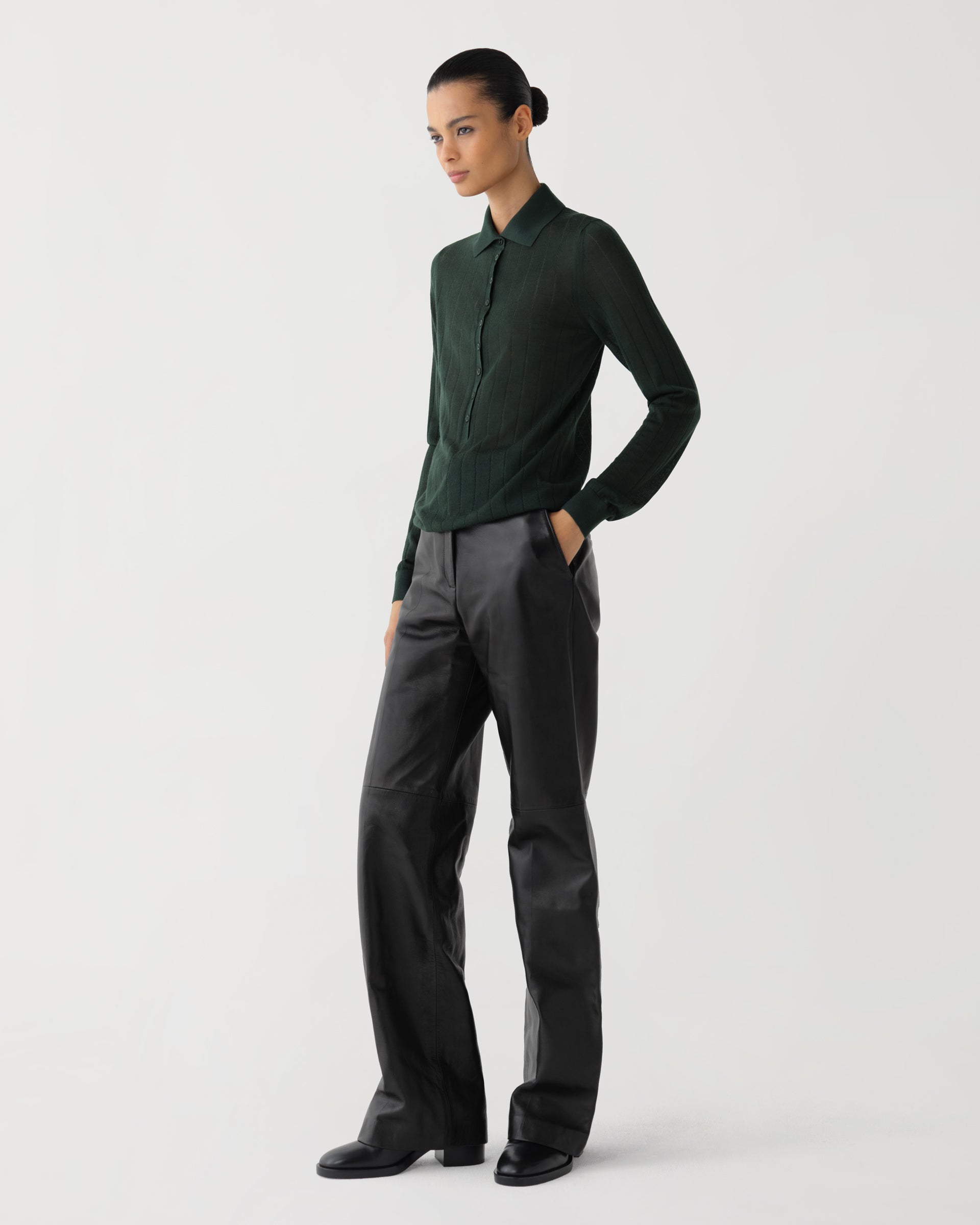 Luna Polo in Cashmere, Emerald Green - Veronica De Piante
