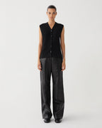 Alice Vest in Merino Wool, Black - Veronica De Piante