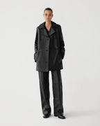 Charlotte Trench in Leather, Black - Veronica De Piante