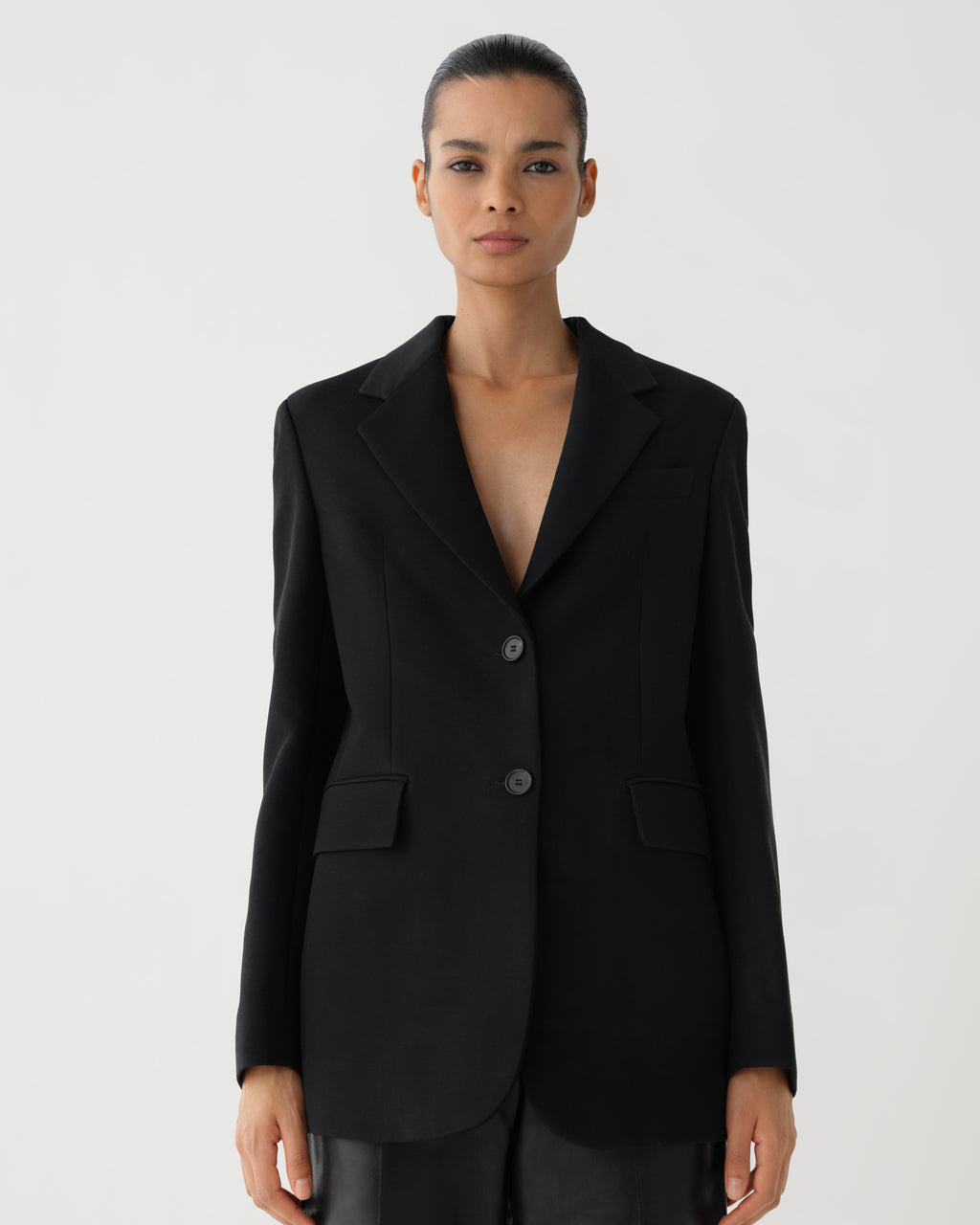 Enrico Jacket in Wool Viscose, Black - Veronica De Piante