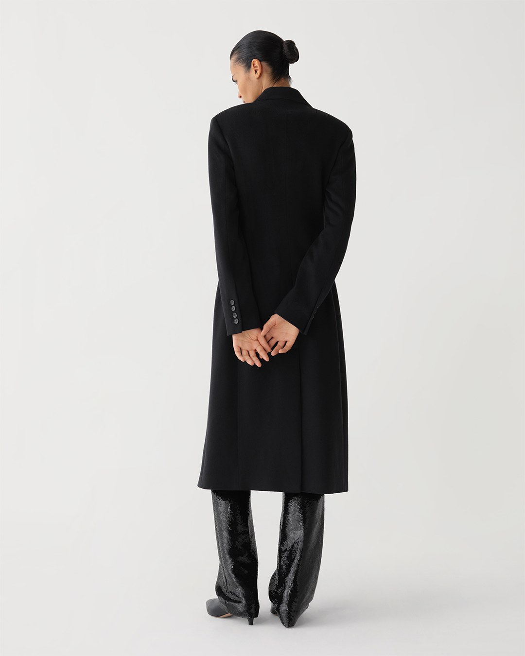 Freya Coat in Cashmere, Black - Veronica De Piante