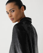 Black Ines Jacket by Veronica De Piante with flat sequins, stylish coat featuring shimmering sequin details.
