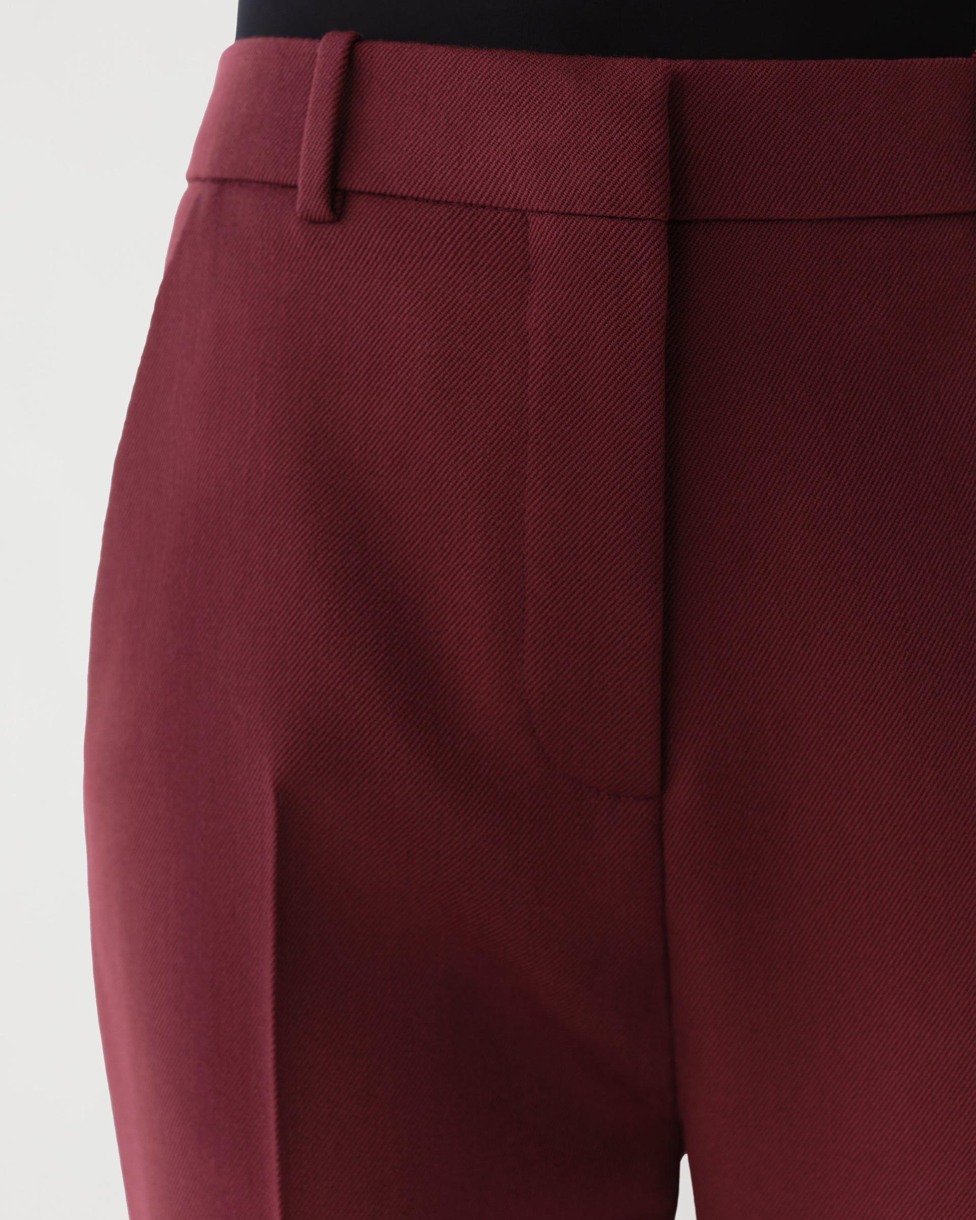 Mick Trousers in Wool Twill, Burgundy