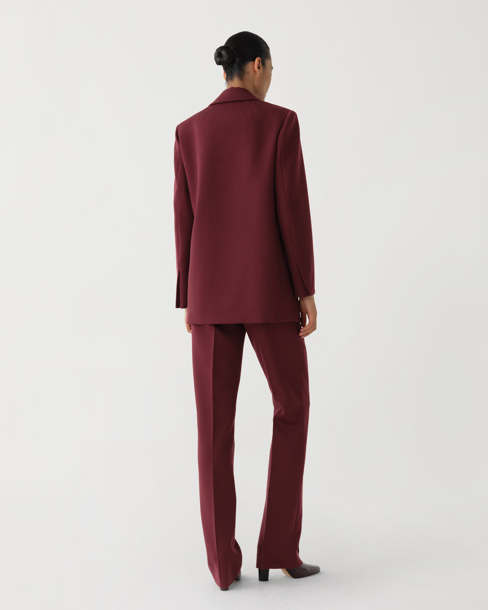 Klara Jacket in Wool Twill, Burgundy