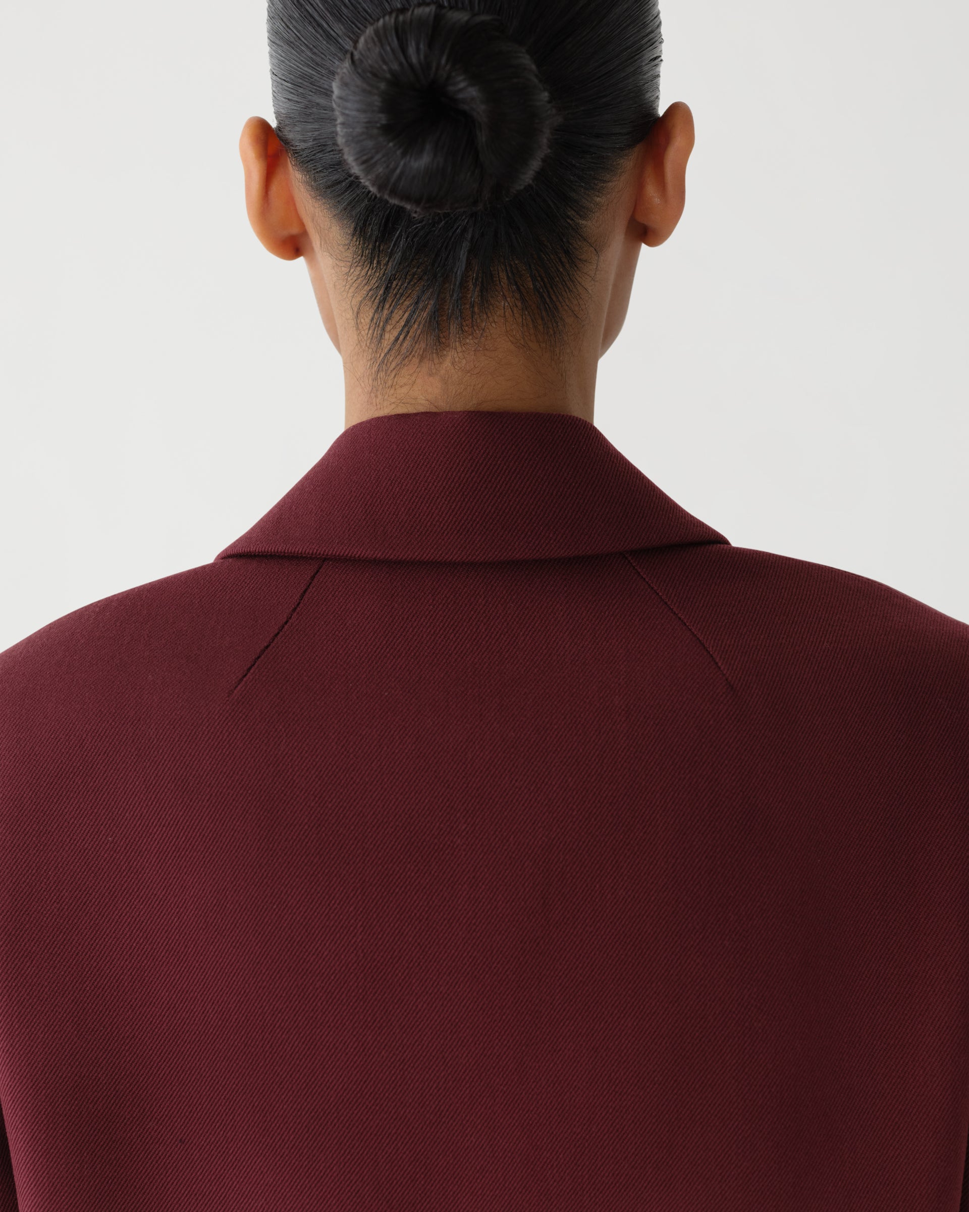 Klara Jacket in Wool Twill, Burgundy