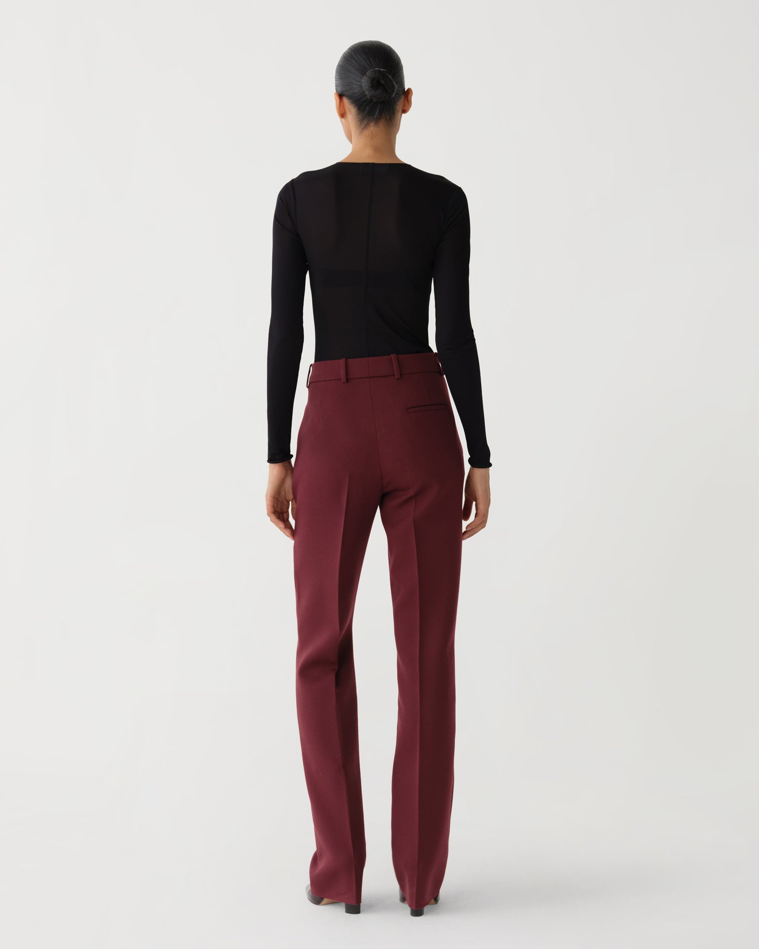 Mick Trousers in Wool Twill, Burgundy