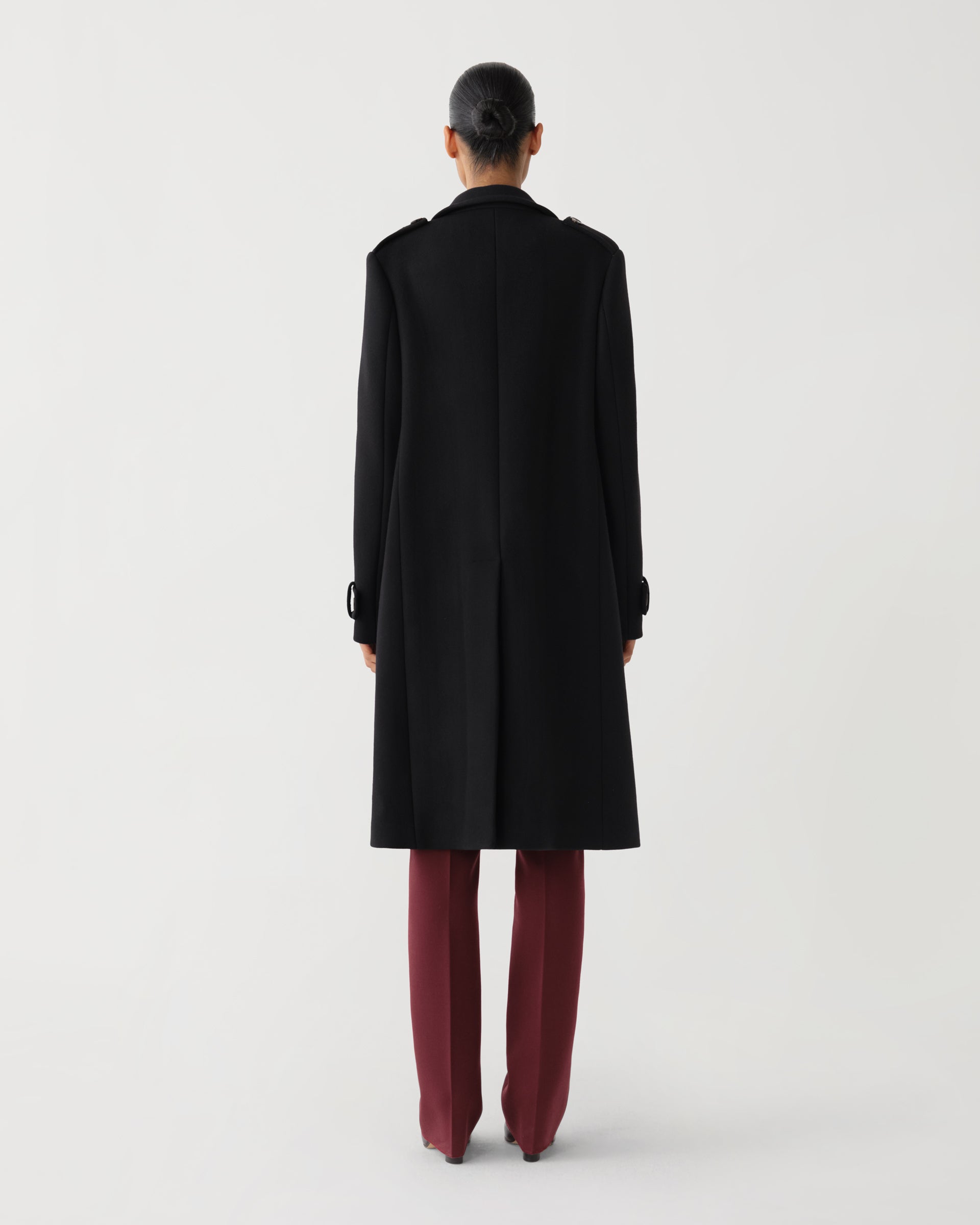 Alex Coat in Melton Wool, Black