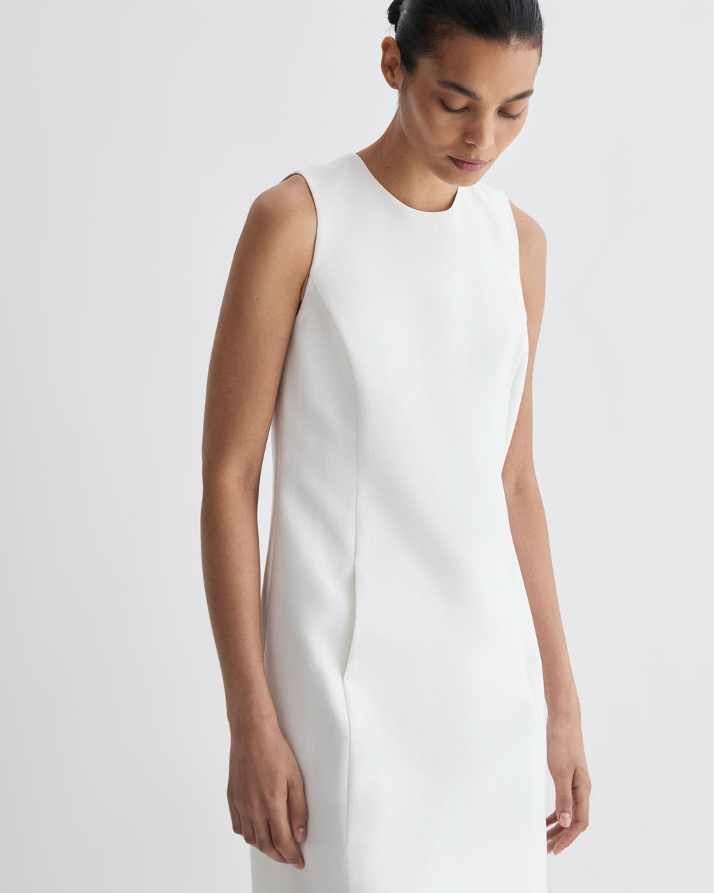 Melodie Dress in Cotton Silk, Off-White - Veronica De Piante