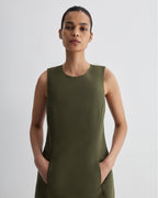 Melodie Dress in Cotton Silk, Olive - Veronica De Piante