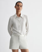 Belle Shorts in Technical Cotton, Oyster - Veronica De Piante