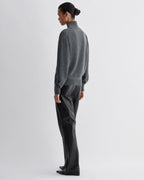 Grey melange Alicia knitwear sweater made of merino wool by Veronica De Piante, featuring a cozy, stylish design.