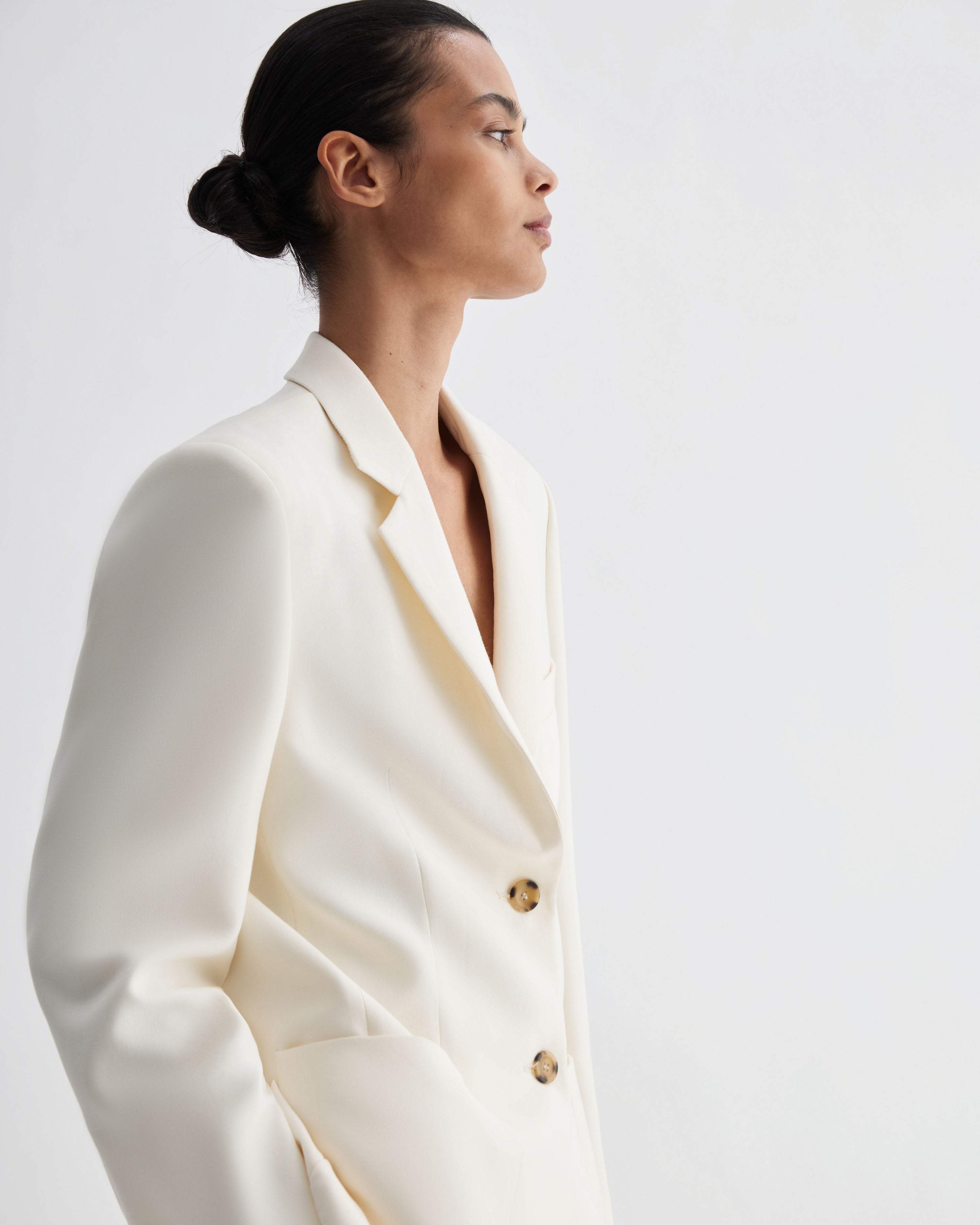 Sebastian Jacket in Silk, Off-White - Veronica De Piante