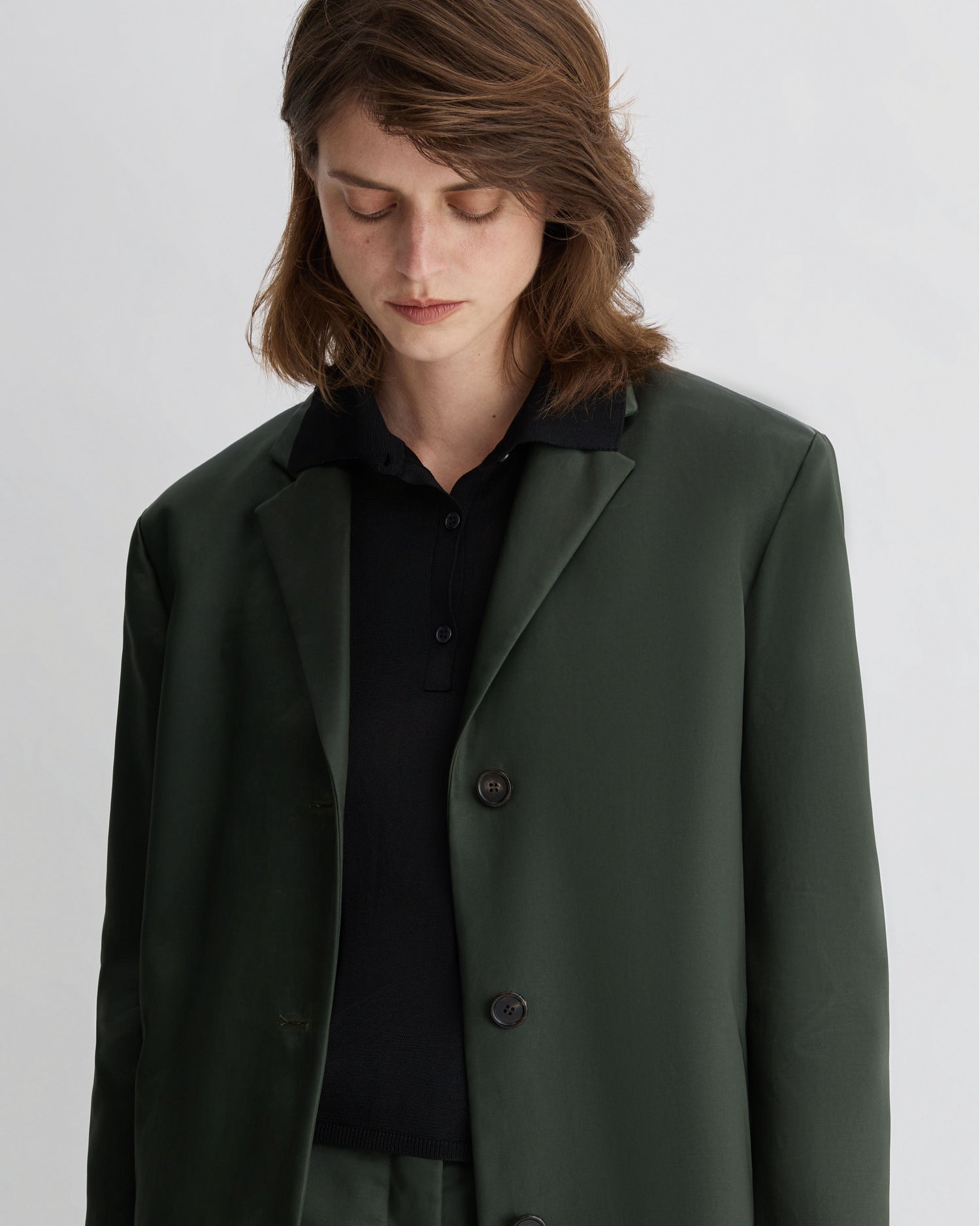 Leanor Jacket in Technical Cotton, Olive - Veronica De Piante