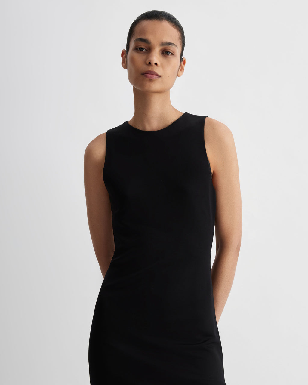Carmen Dress in Viscose Jersey, Black - Veronica De Piante