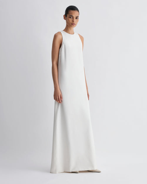 Mila Dress in Silk, Off-White - Veronica De Piante
