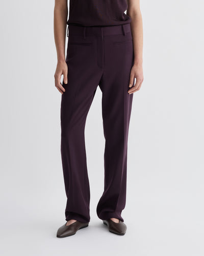 Marnie Trousers in Wool, Deep Plum - Veronica De Piante