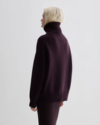 Delphine Sweater in Wool Cashmere, Deep Plum - Veronica De Piante