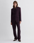 Deep plum wool Fini jacket by Veronica De Piante, featuring a tailored fit and classic coat design.