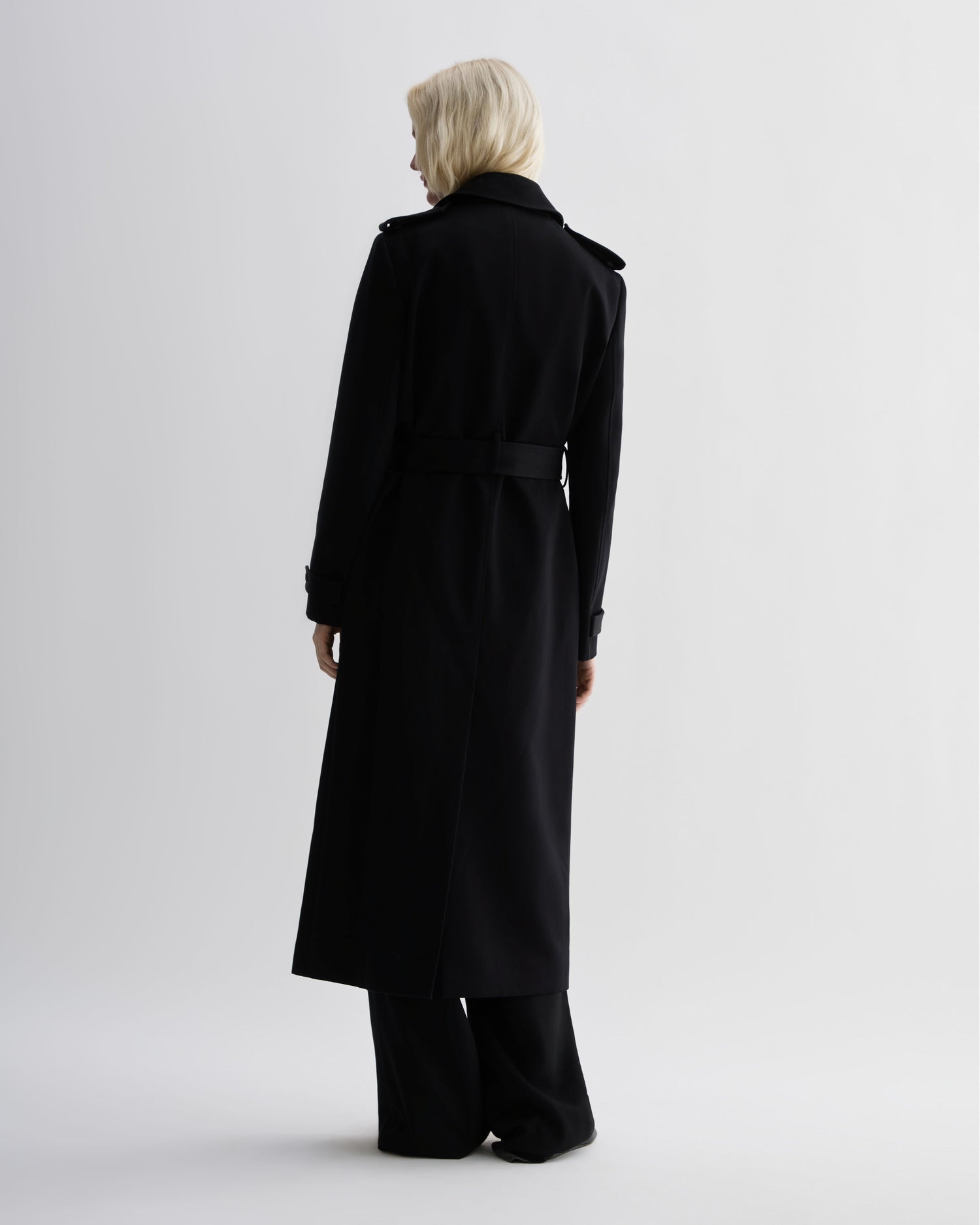Amara Trench Coat in Cotton, Black