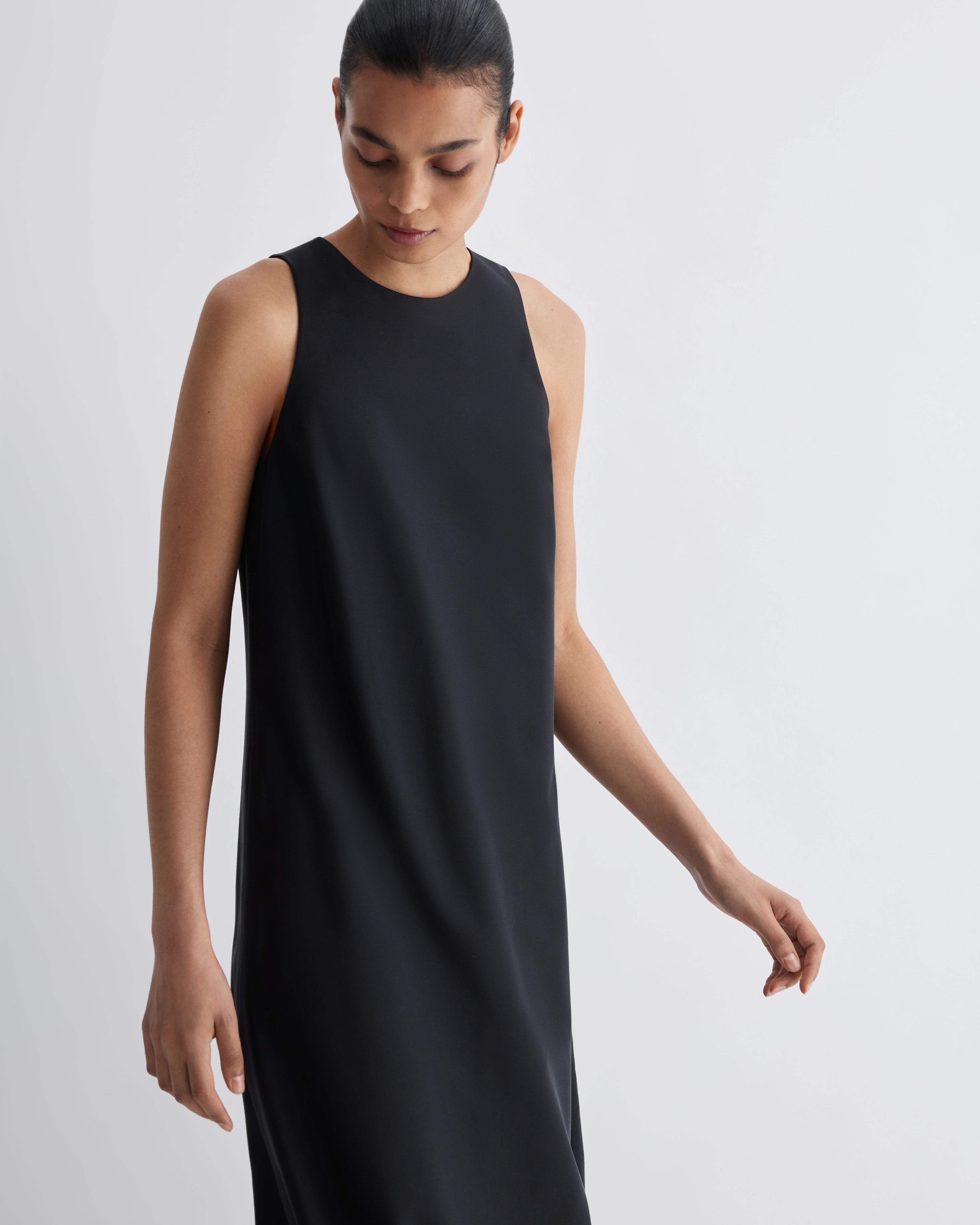 Mila Dress in Silk, Black - Veronica De Piante