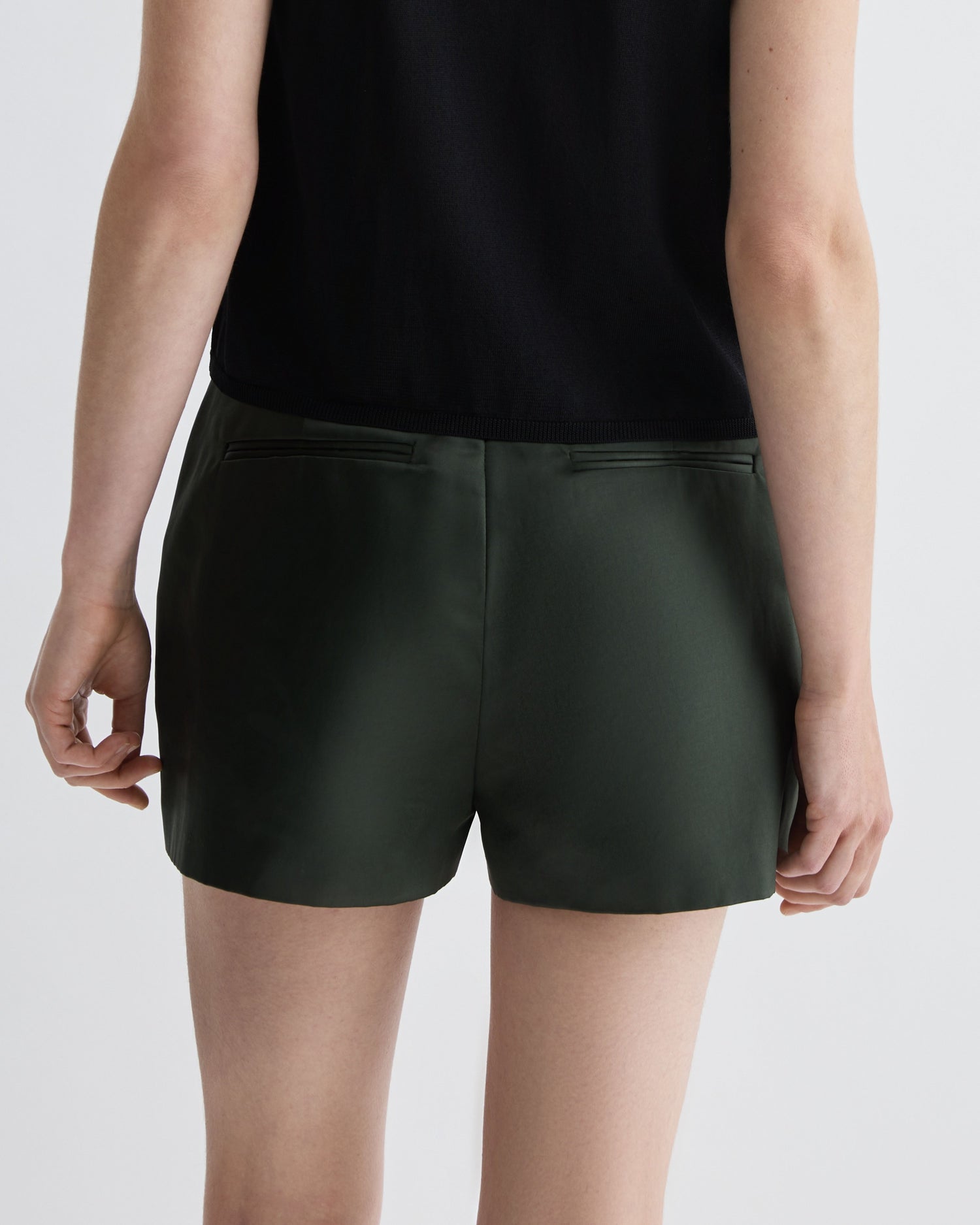 Belle Shorts in Technical Cotton, Olive - Veronica De Piante