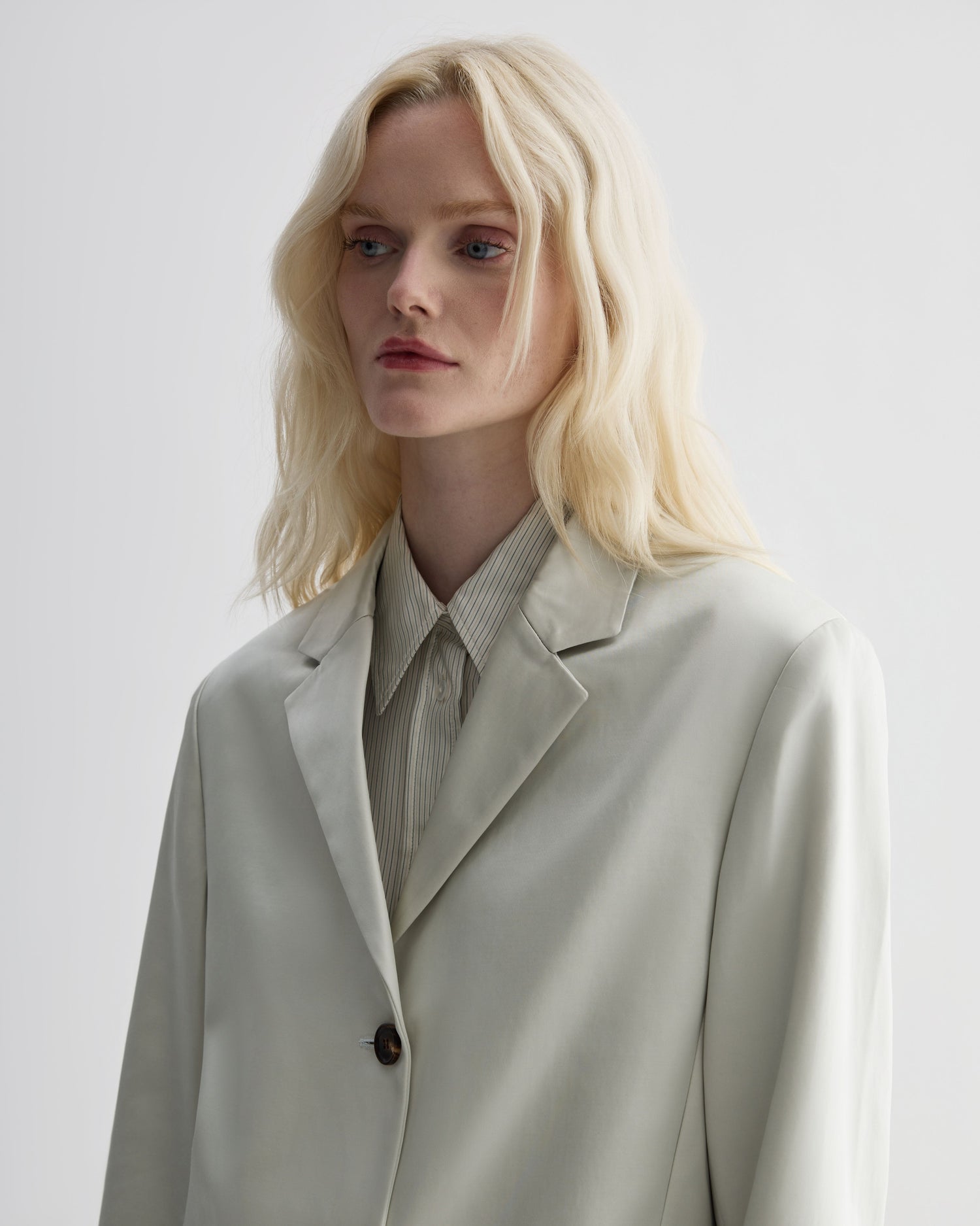 Leanor Jacket in Technical Cotton, Oyster