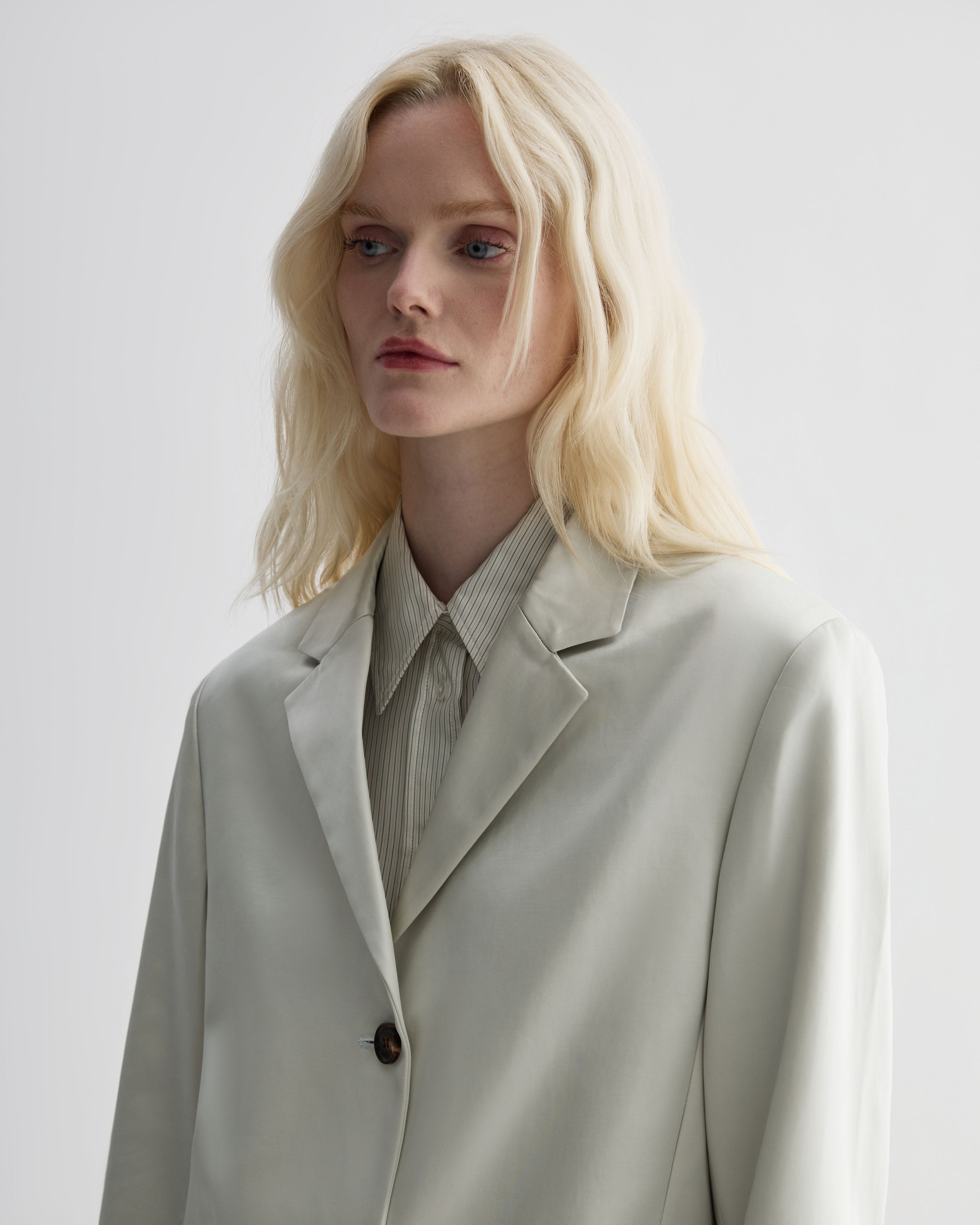 Leanor Jacket in Technical Cotton, Oyster