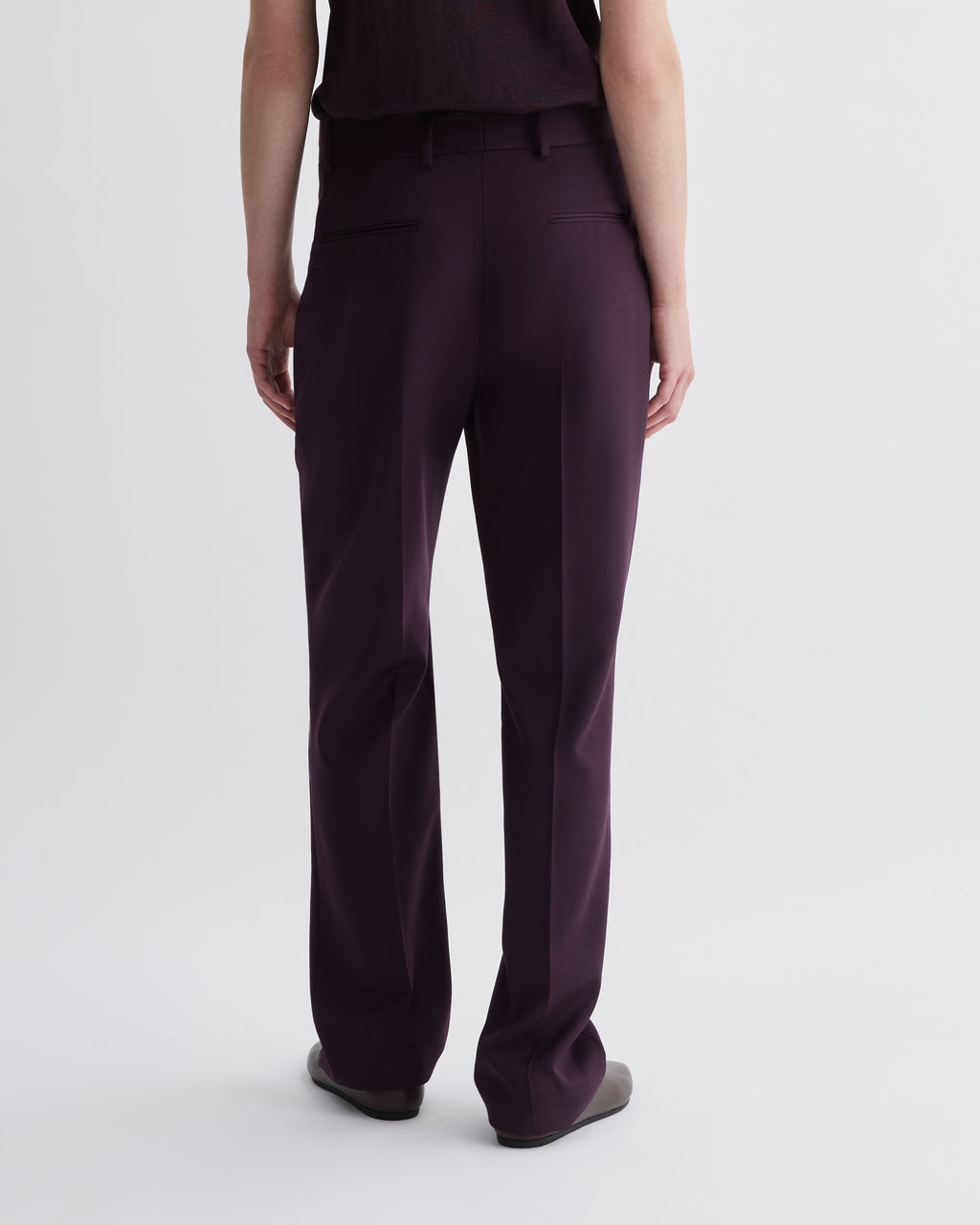 Marnie Trousers in Wool, Deep Plum - Veronica De Piante