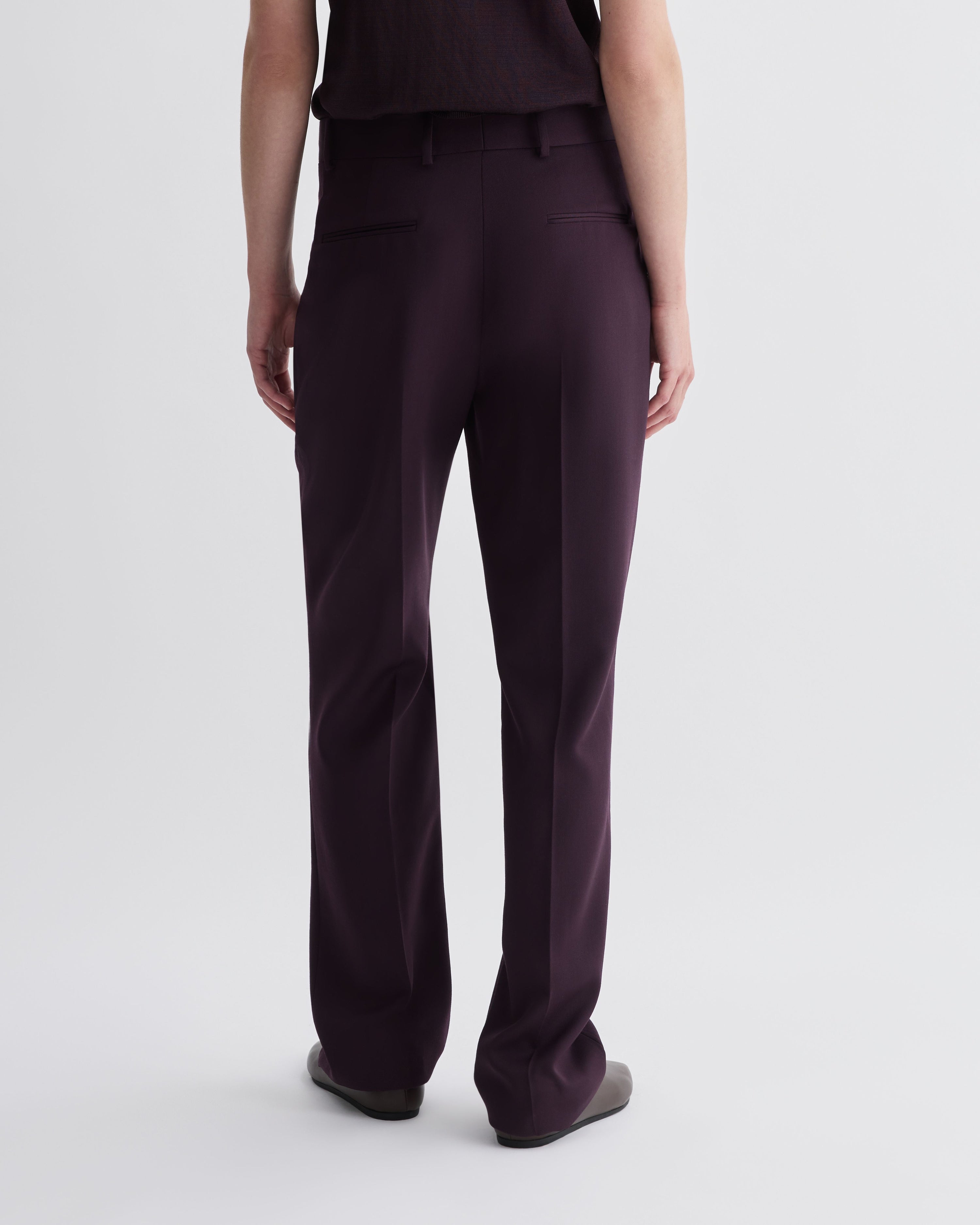 Marnie Trousers in Wool, Deep Plum