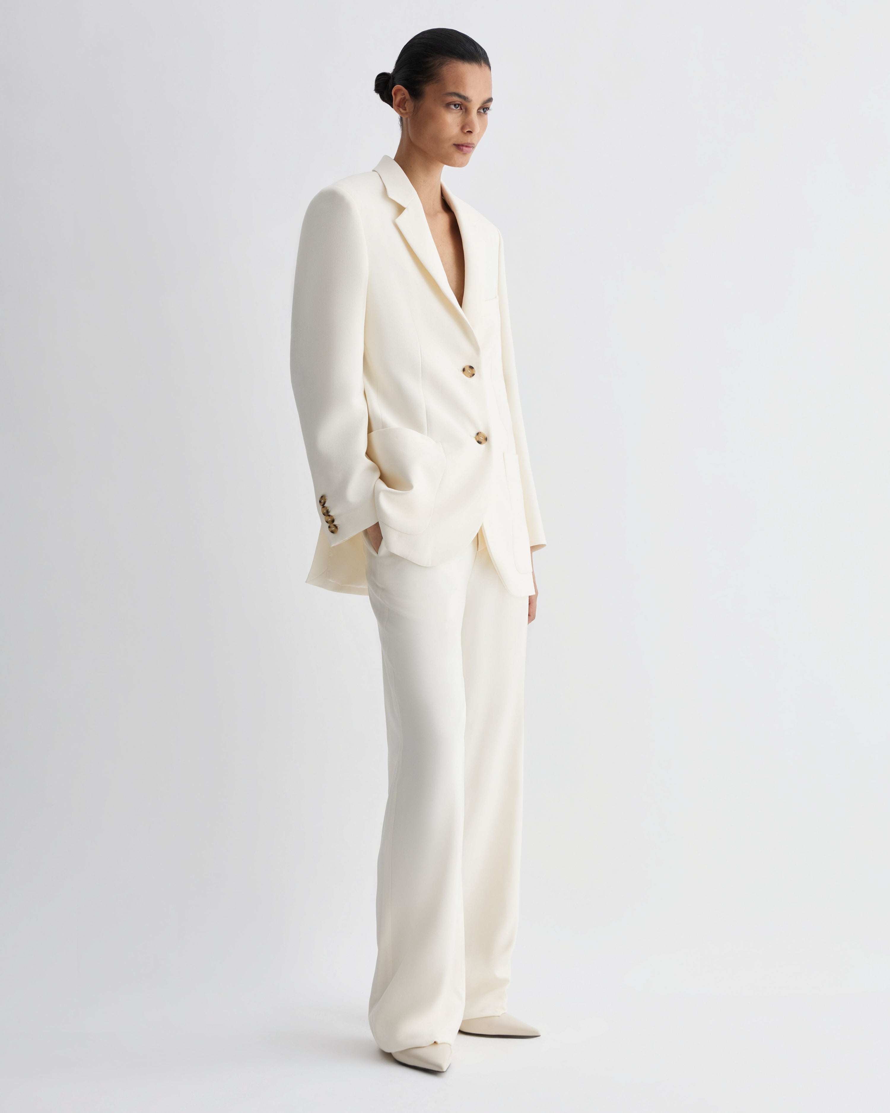 Sebastian Jacket in Silk, Off-White - Veronica De Piante